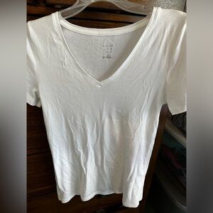 White cotton v neck shirt a new day